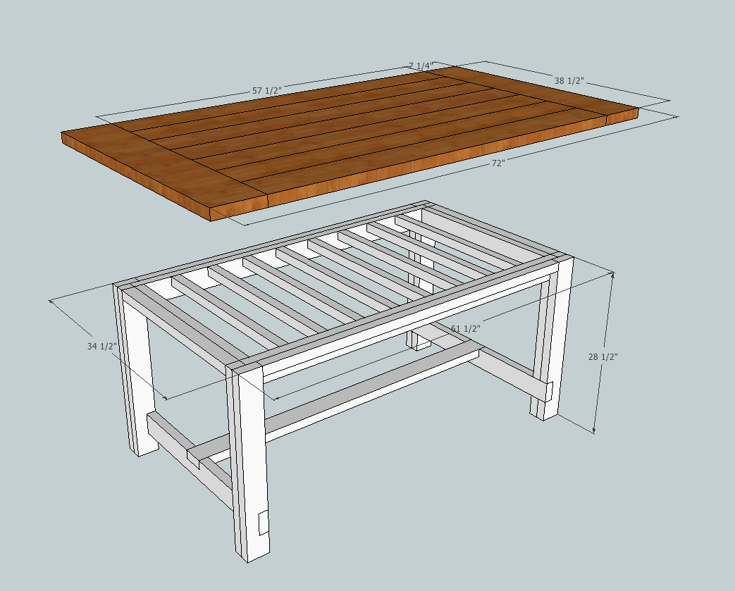 rustic farmhouse kitchen table plans